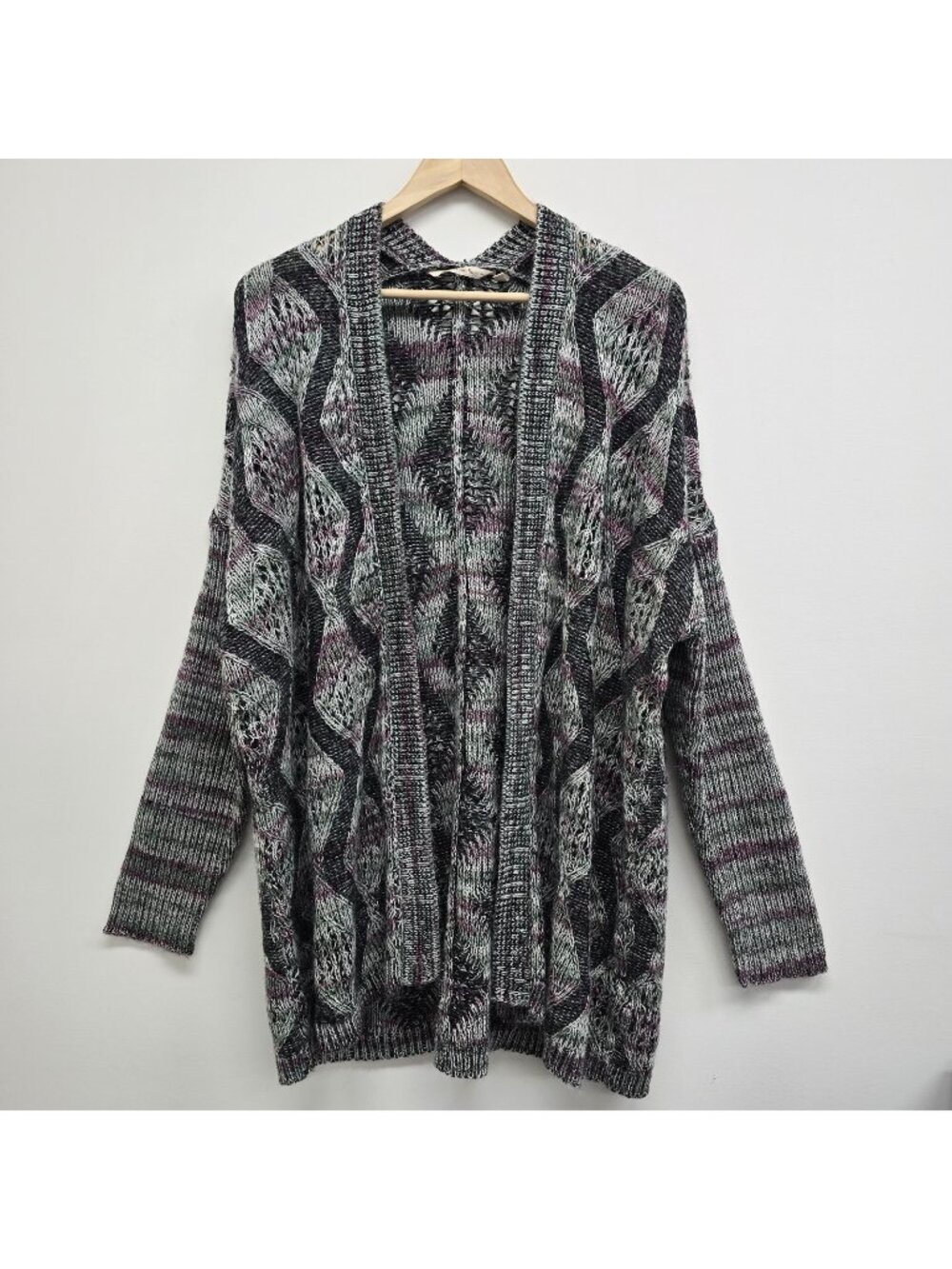 Soft Surroundings Open Front  Tortuga Cardigan Sweater Petite PL/PXL Wool Blend